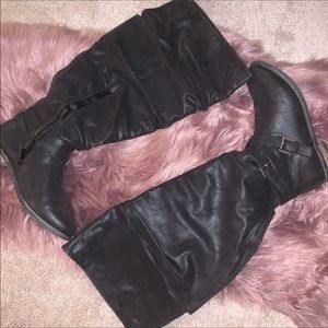 Torrid knee high extra wide calf black boots.